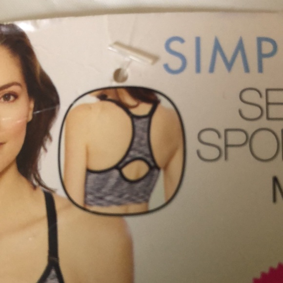 Bra sports womens new size XL 38C & 38D 67% polyester 25% nylon 8% spandex black - Picture 4 of 4